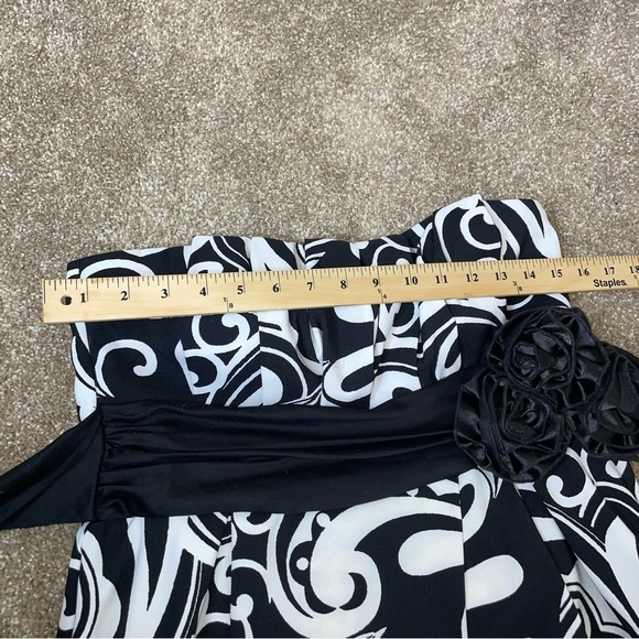 Corey P. dress mini tie waist strapless black/white paisley printed NEW SZ 12 - Picture 15 of 15